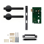 Momo Belgravia Knurled Lever Solid Brass Mortice Passage Set Matt Black