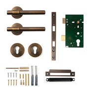 Momo Belgravia Plain Lever Solid Brass Mortice Entrance Set Bronze