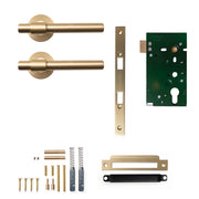 Momo Belgravia Plain Lever Solid Brass Mortice Passage Set Brushed Satin Brass