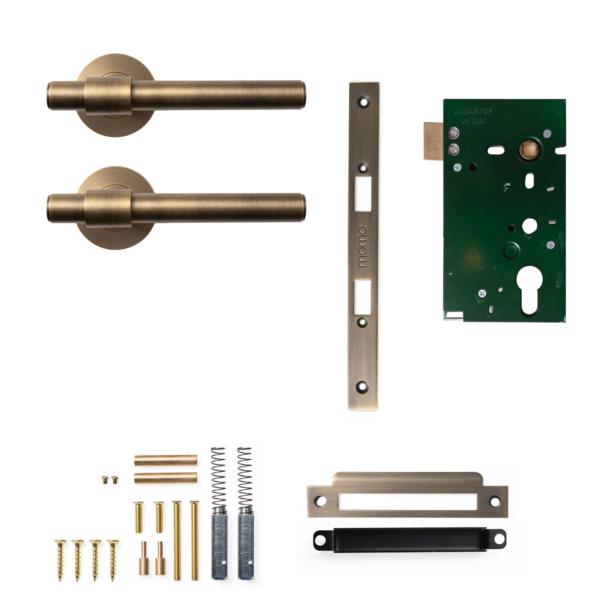 Momo Belgravia Plain Lever Solid Brass Mortice Passage Set Dark Brushed Brass