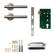 Momo Belgravia Plain Lever Solid Brass Mortice Passage Set Dull Brushed Nickel