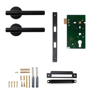 Momo Belgravia Plain Lever Solid Brass Mortice Passage Set Matt Black