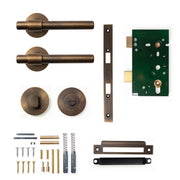 Momo Belgravia Plain Lever Solid Brass Mortice Privacy Set Bronze