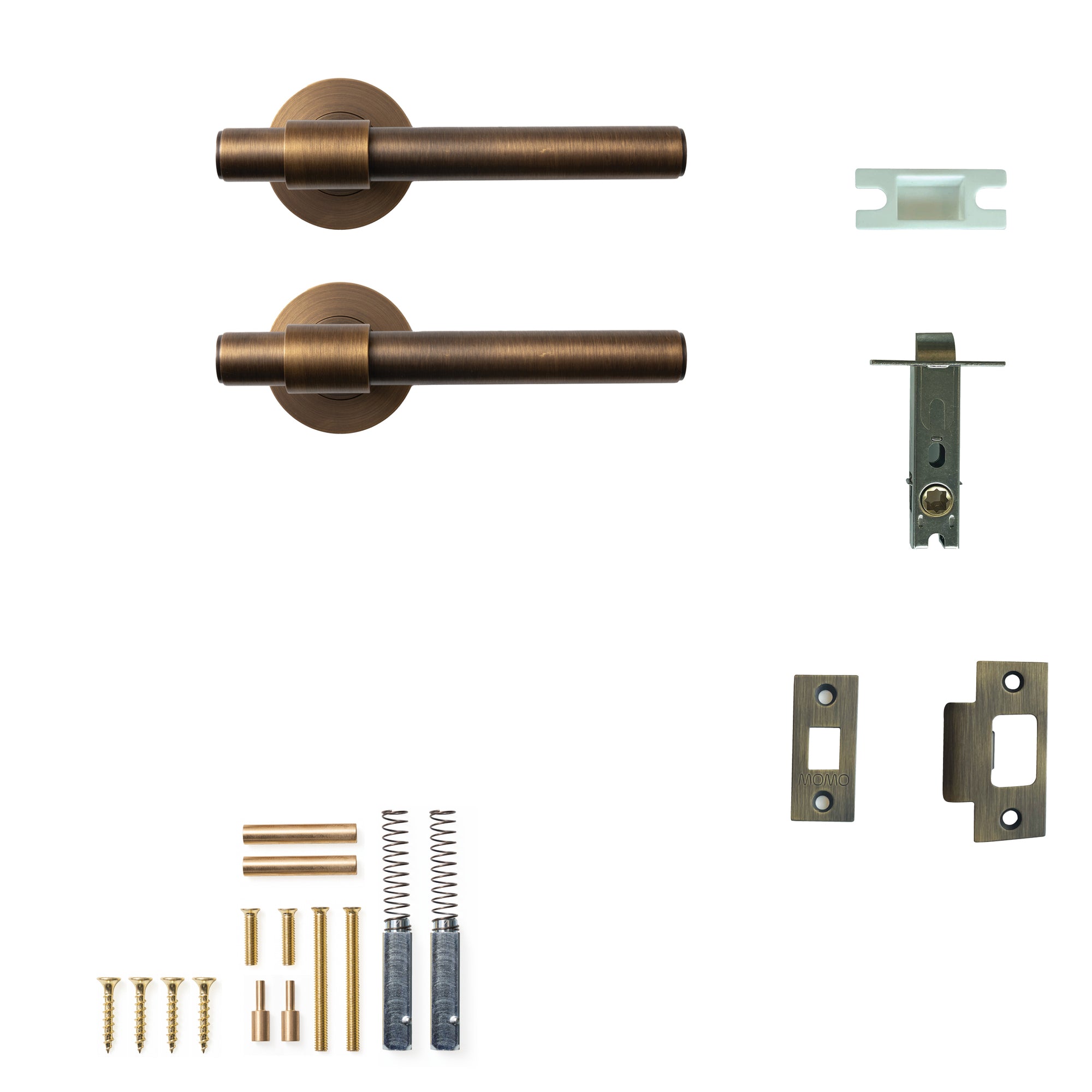 Momo Belgravia Plain Lever Solid Brass Tubular Latch Passage Set Bronze
