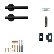 Momo Belgravia Plain Lever Solid Brass Tubular Latch Passage Set Matt Black