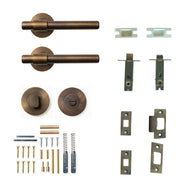 Momo Belgravia Plain Lever Solid Brass Tubular Latch Privacy Set Bronze