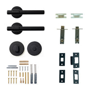 Momo Belgravia Plain Lever Solid Brass Tubular Latch Privacy Set Matt Black