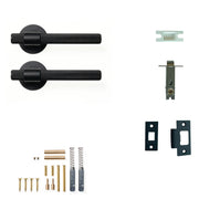 Momo Belgravia Knurled Lever Solid Brass Tubular Latch Passage Set Matt Black