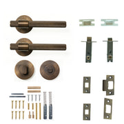 Momo Belgravia Knurled Lever Solid Brass Tubular Latch Privacy Set Bronze
