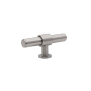 Momo Belgravia Plain 82mm Solid Brass T Knob Dull Brushed Nickel