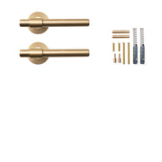Momo Belgravia Plain Lever Handle Set Brushed Satin Brass