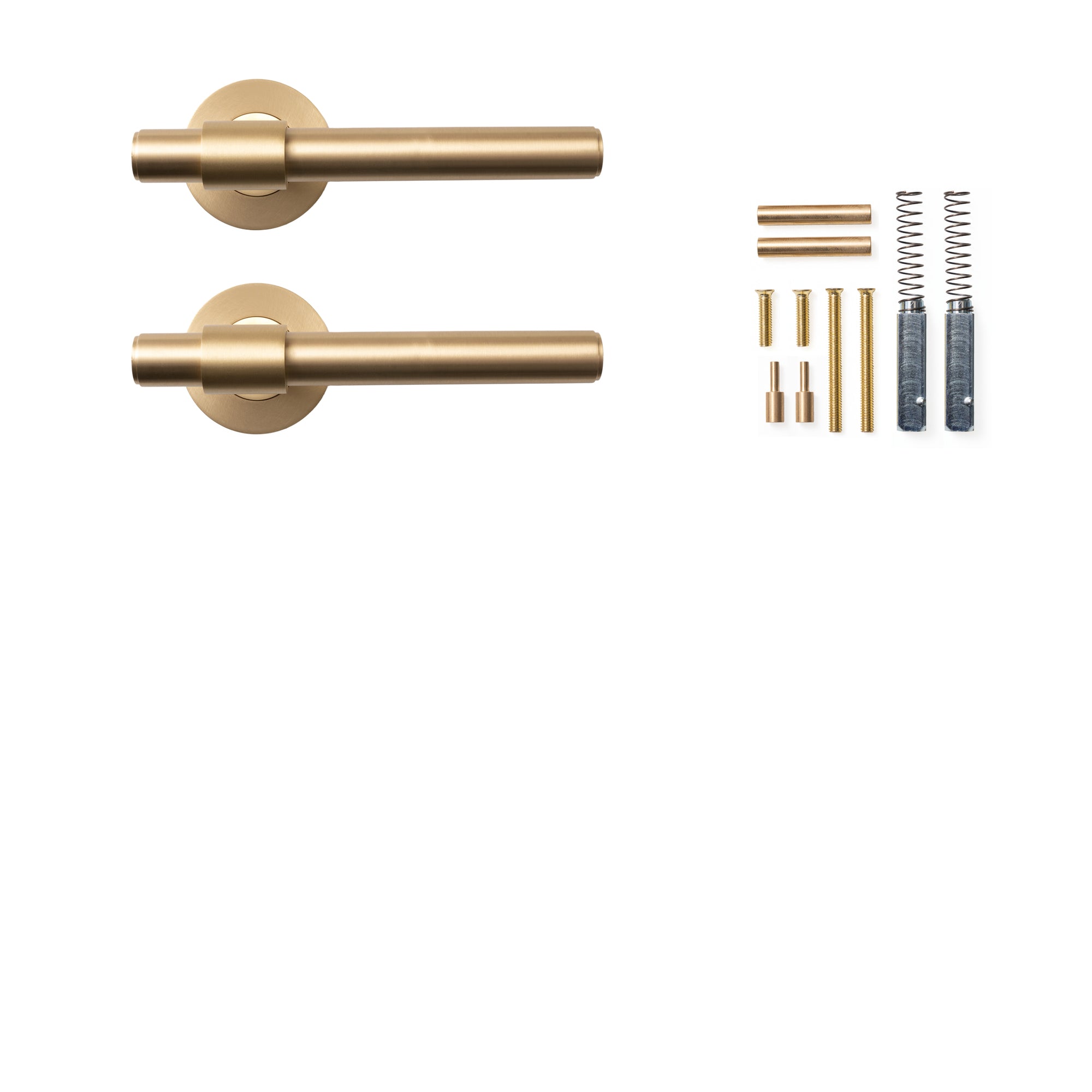 Momo Belgravia Plain Lever Handle Set Brushed Satin Brass
