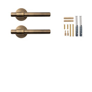 Momo Belgravia Plain Lever Handle Set Dark Brushed Brass