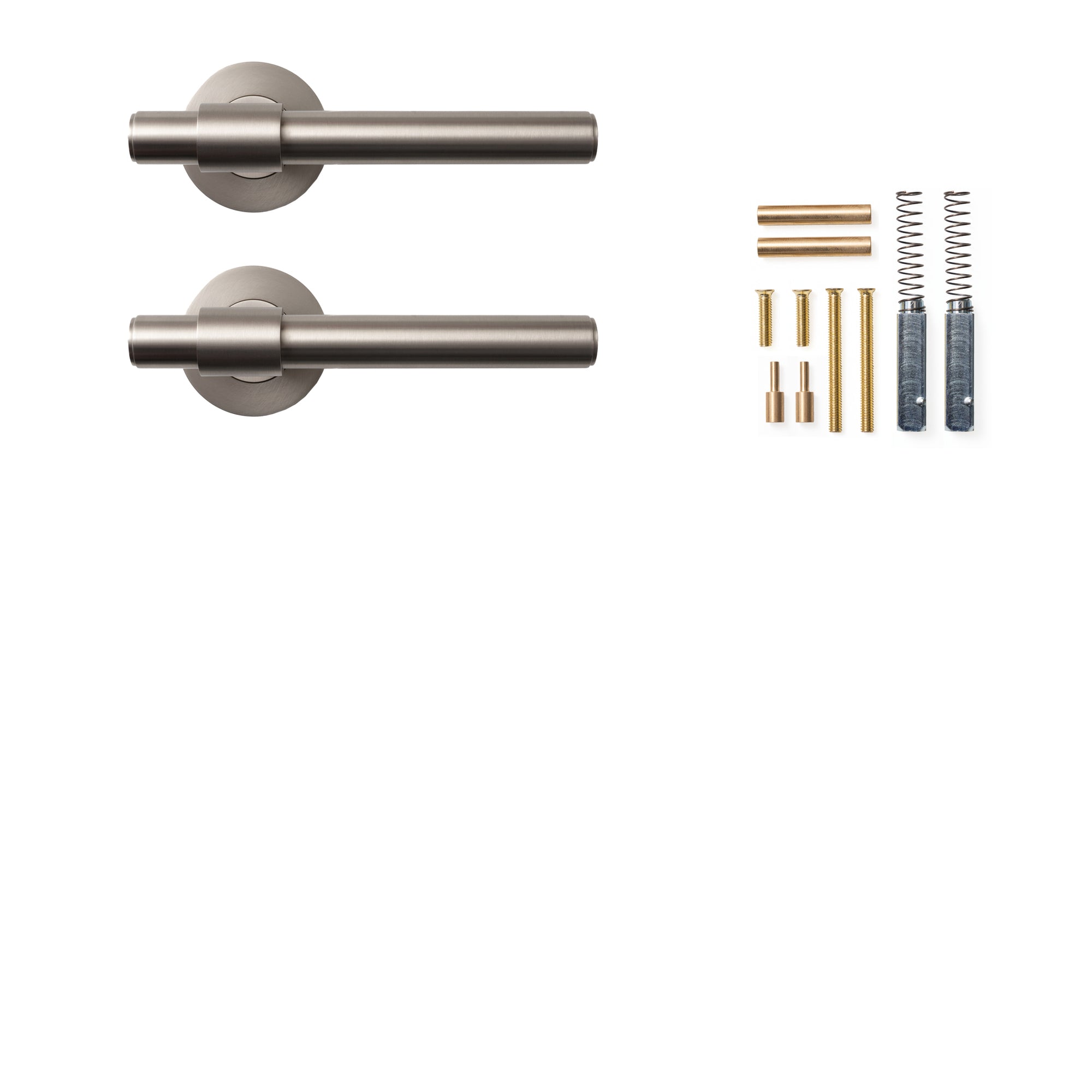 Momo Belgravia Plain Lever Handle Set Dull Brushed Nickel