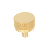 Bellevue 35mm Solid Brass Knurled Knob Brushed Satin Brass