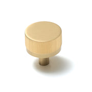 Bellevue 35mm Solid Brass Lined Knob Brushed Satin Brass
