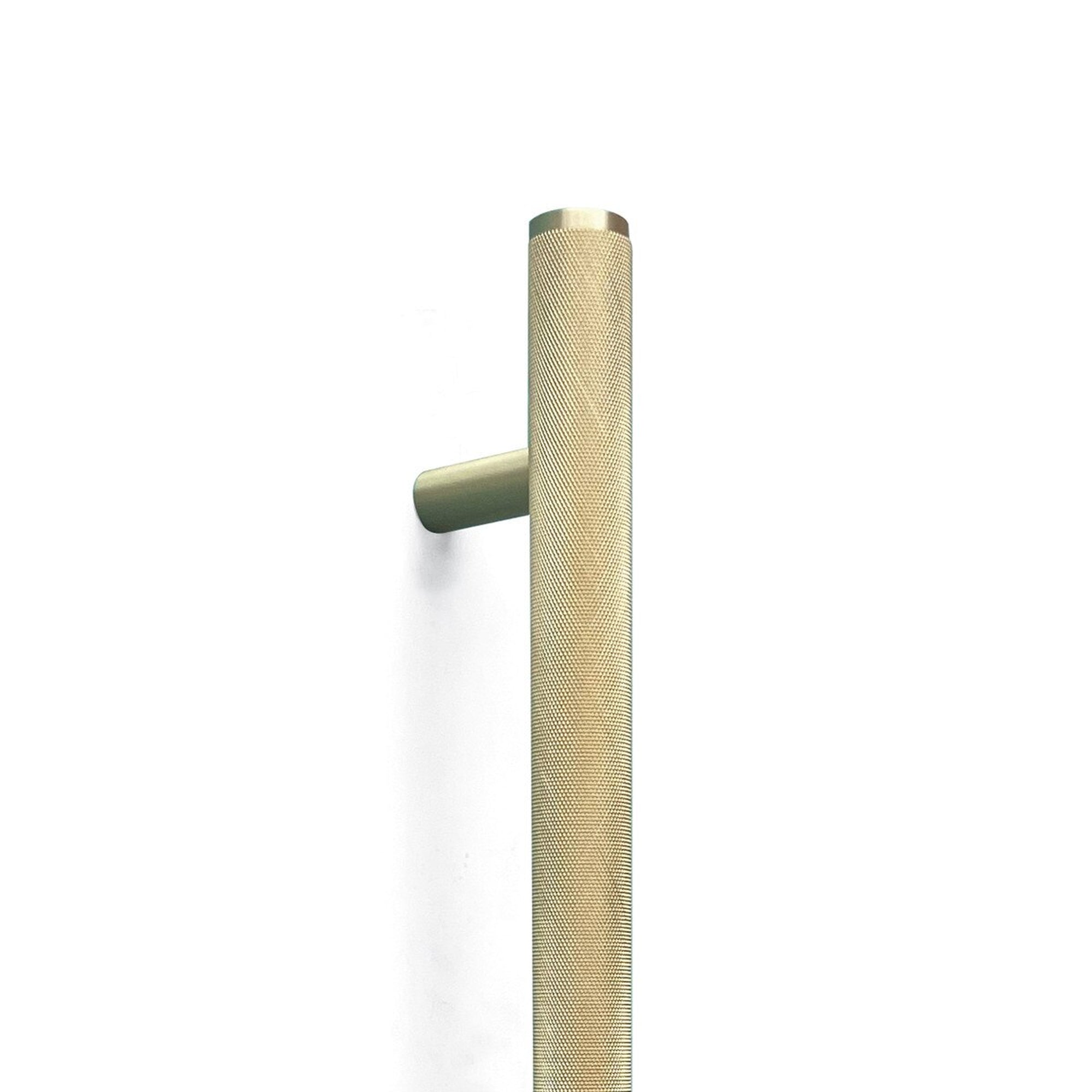 Momo Bellevue Knurled Door Pull with Back to Back Fixing 416mm Brushed Satin Brass