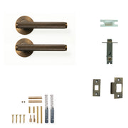 Bellevue Knurled Lever Solid Brass Tubular Latch Passage Set Bronze