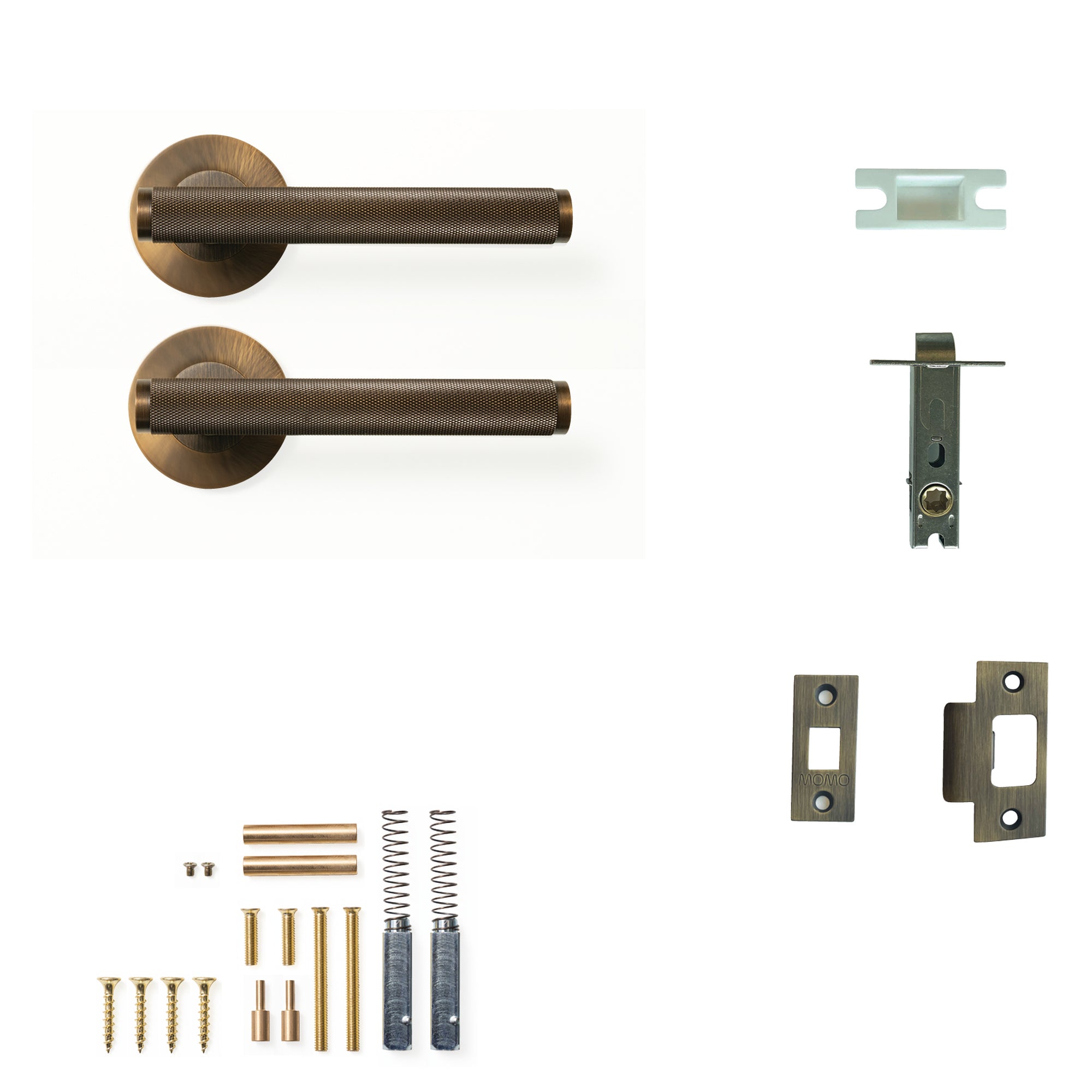 Bellevue Knurled Lever Solid Brass Tubular Latch Passage Set Bronze