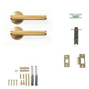 Bellevue Knurled Lever Solid Brass Tubular Latch Passage Set Brushed Satin Brass