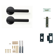 Bellevue Knurled Lever Solid Brass Tubular Latch Passage Set Matt Black