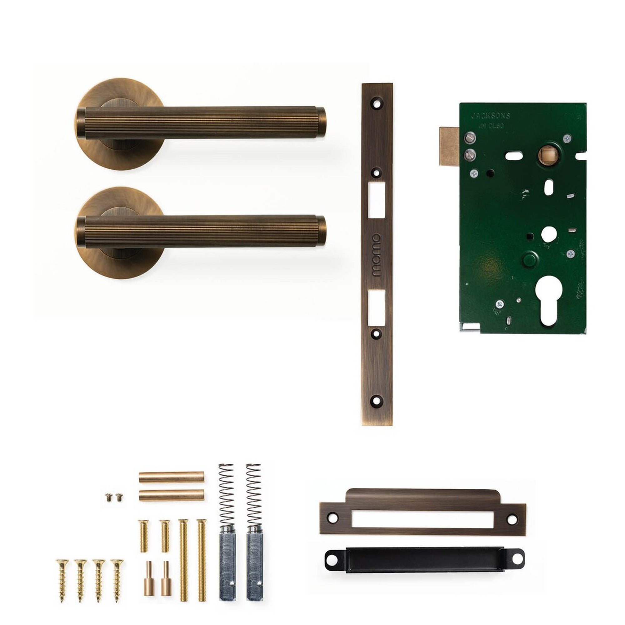 Momo Bellevue Lined Lever Solid Brass Mortice Passage Set Bronze