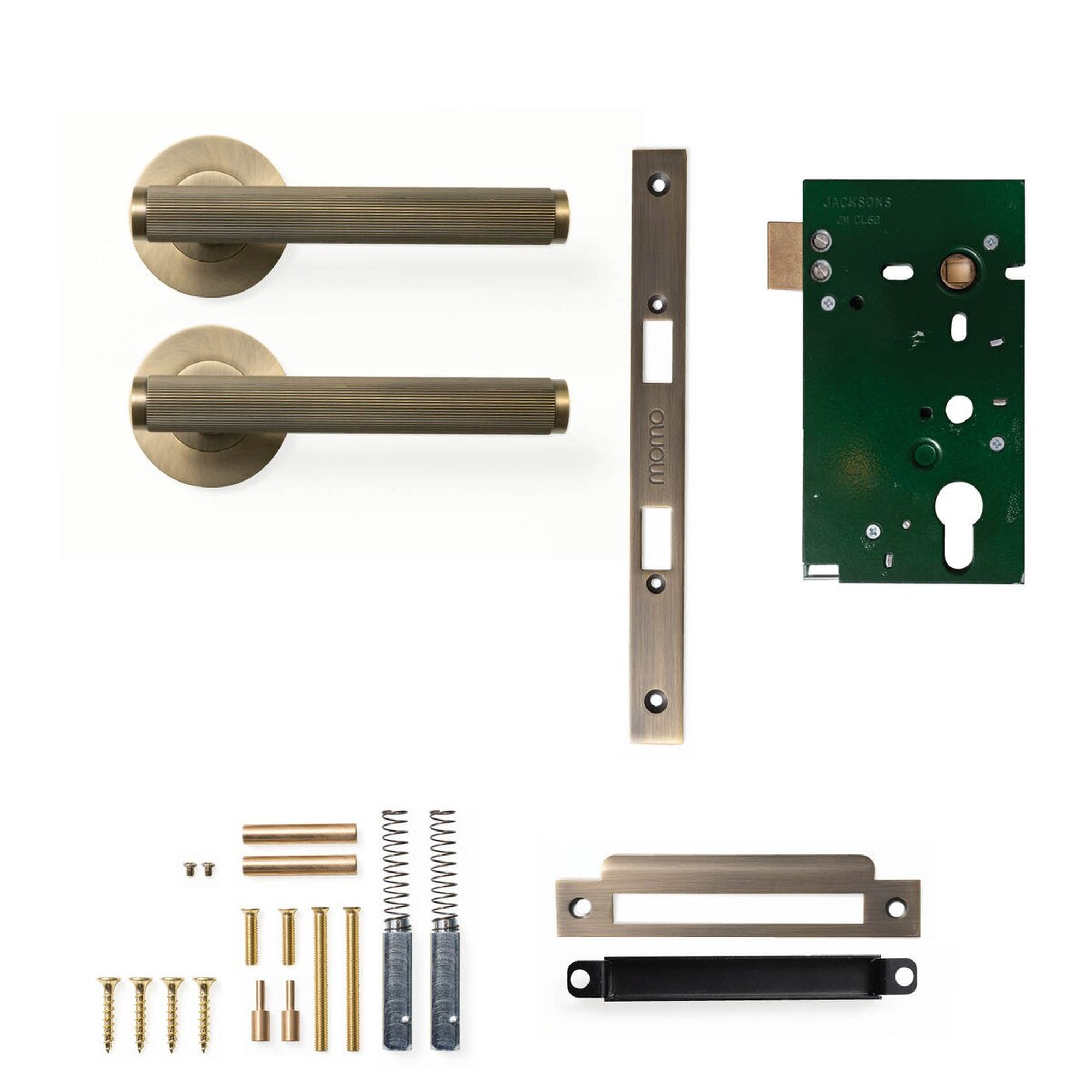 Momo Bellevue Lined Lever Solid Brass Mortice Passage Set Dark Brushed Brass
