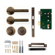 Momo Bellevue Lined Lever Solid Brass Mortice Privacy Set Bronze