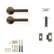 Bellevue Lined Lever Solid Brass Tubular Latch Passage Set Bronze