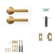 Bellevue Lined Lever Solid Brass Tubular Latch Passage Set Brushed Satin Brass