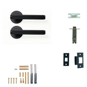 Bellevue Lined Lever Solid Brass Tubular Latch Passage Set Matt Black
