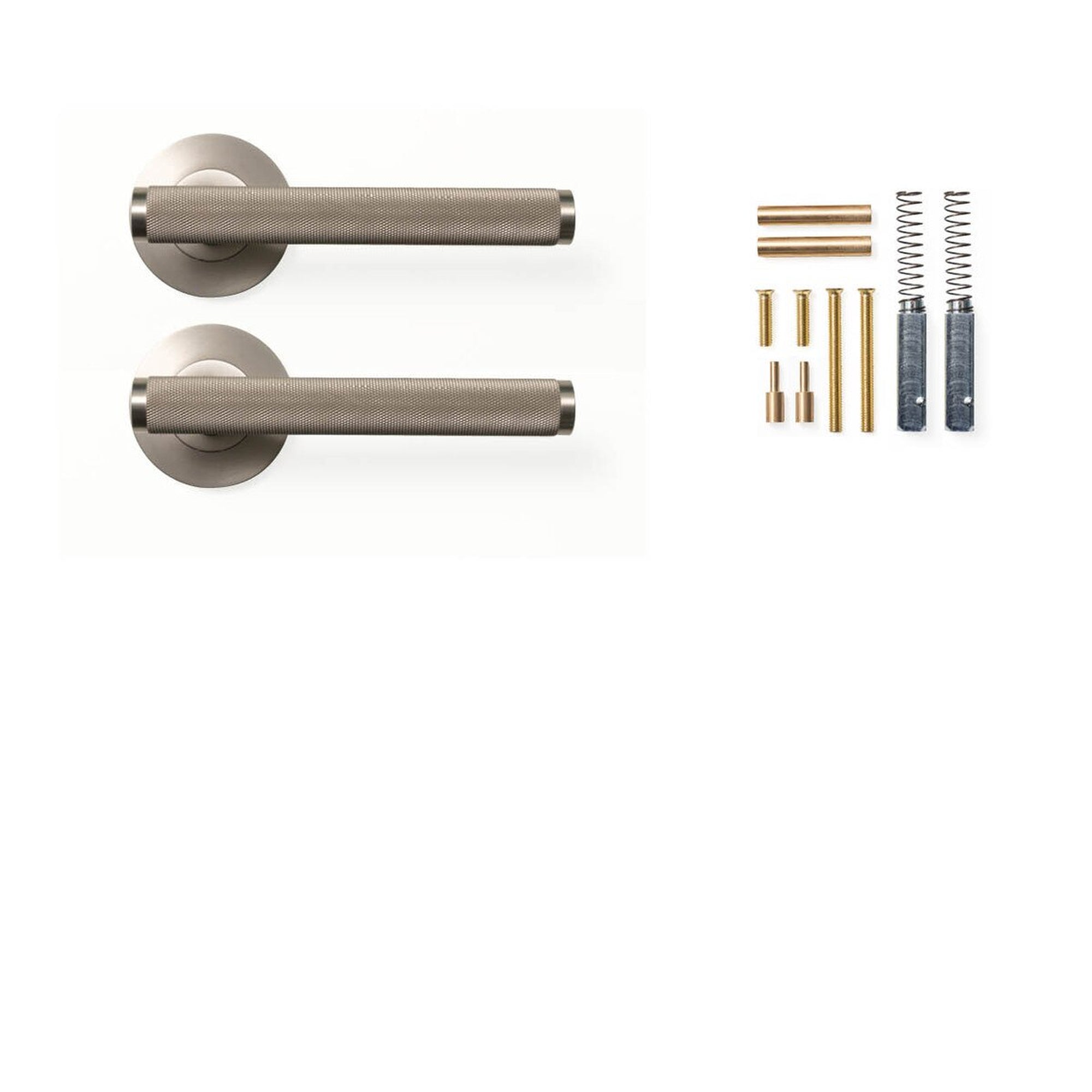 Momo Bellevue Knurled Lever Handle Set Dull Brushed Nickel