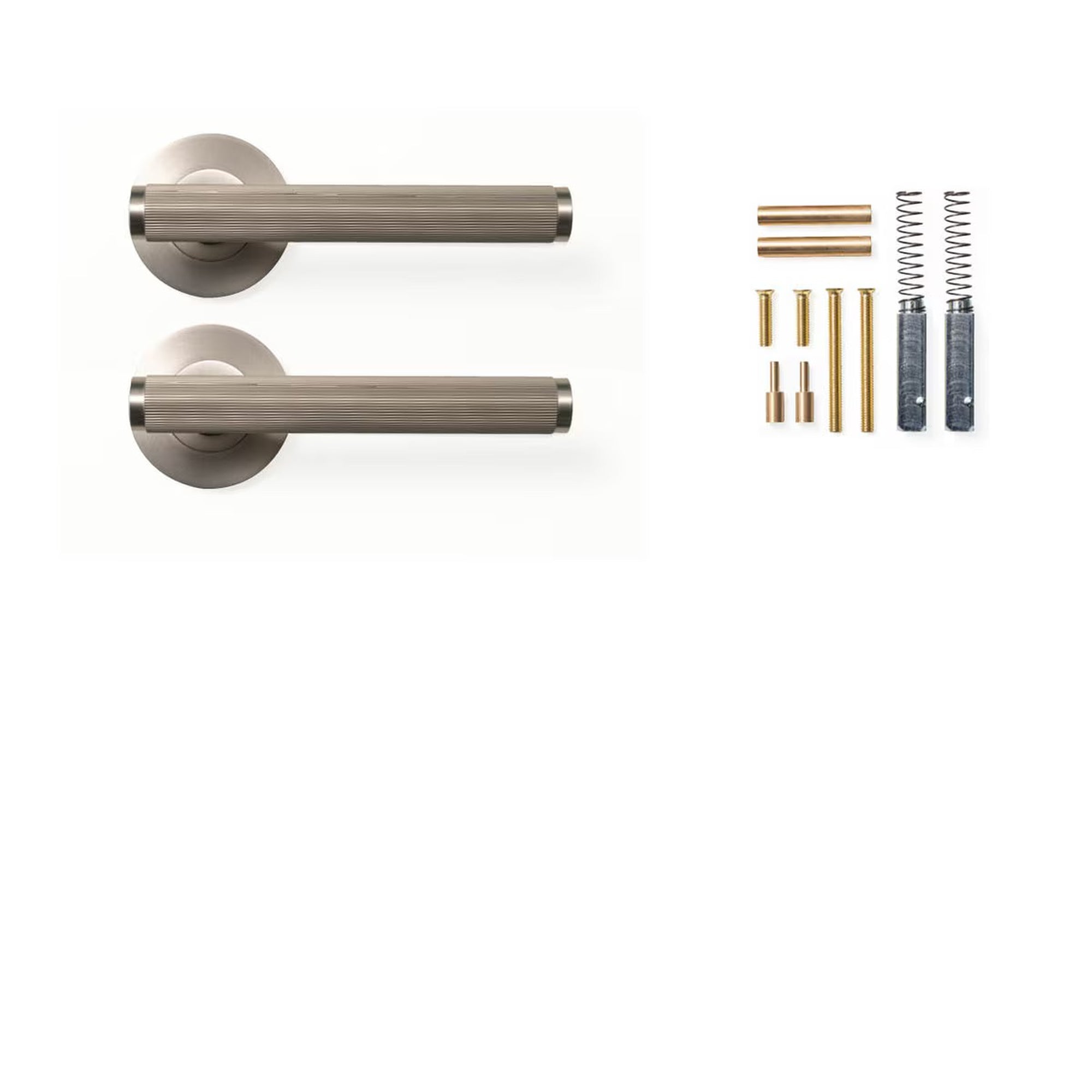 Momo Bellevue Lined Lever Handle Set Dull Brushed Nickel