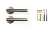 Momo Bellevue Plain Lever Handle Set Dull Brushed Nickel
