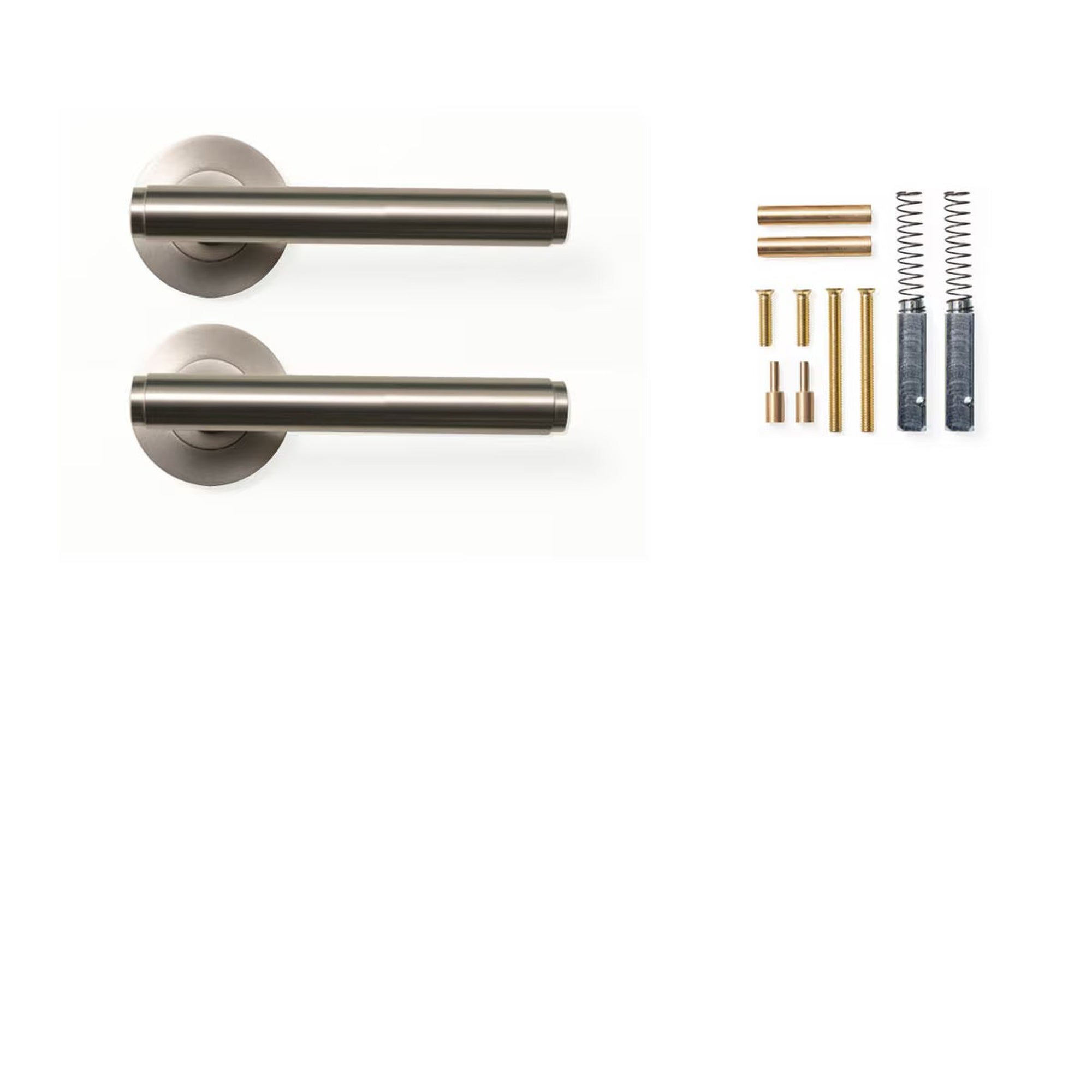 Momo Bellevue Plain Lever Handle Set Dull Brushed Nickel