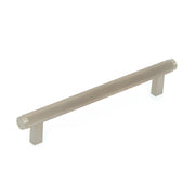 Bellevue 160mm Solid Brass Knurled Bar Pull Dull Brushed Nickel