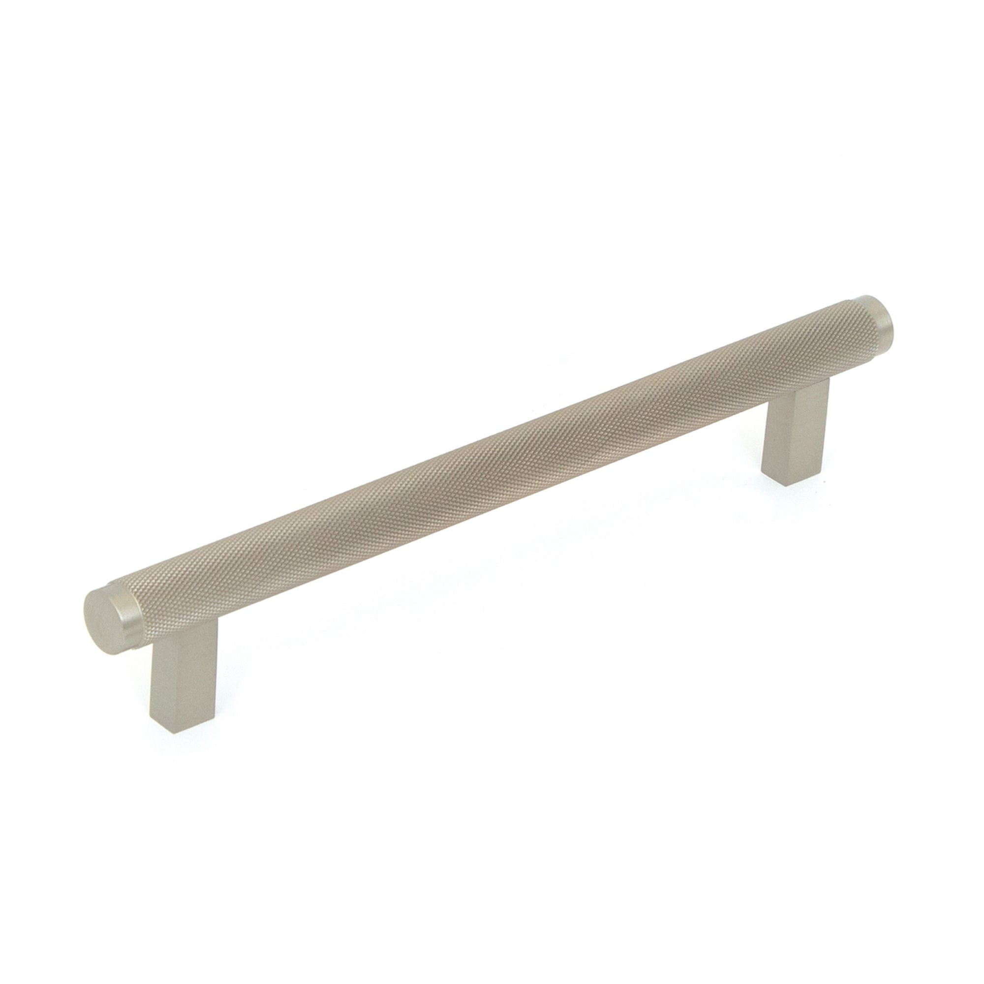 Bellevue 160mm Solid Brass Knurled Bar Pull Dull Brushed Nickel