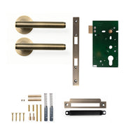 Momo Bellevue Plain Lever Solid Brass Mortice Passage Set Dark Brushed Brass