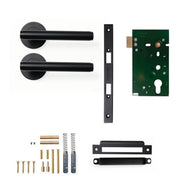 Momo Bellevue Plain Lever Solid Brass Mortice Passage Set Matt Black