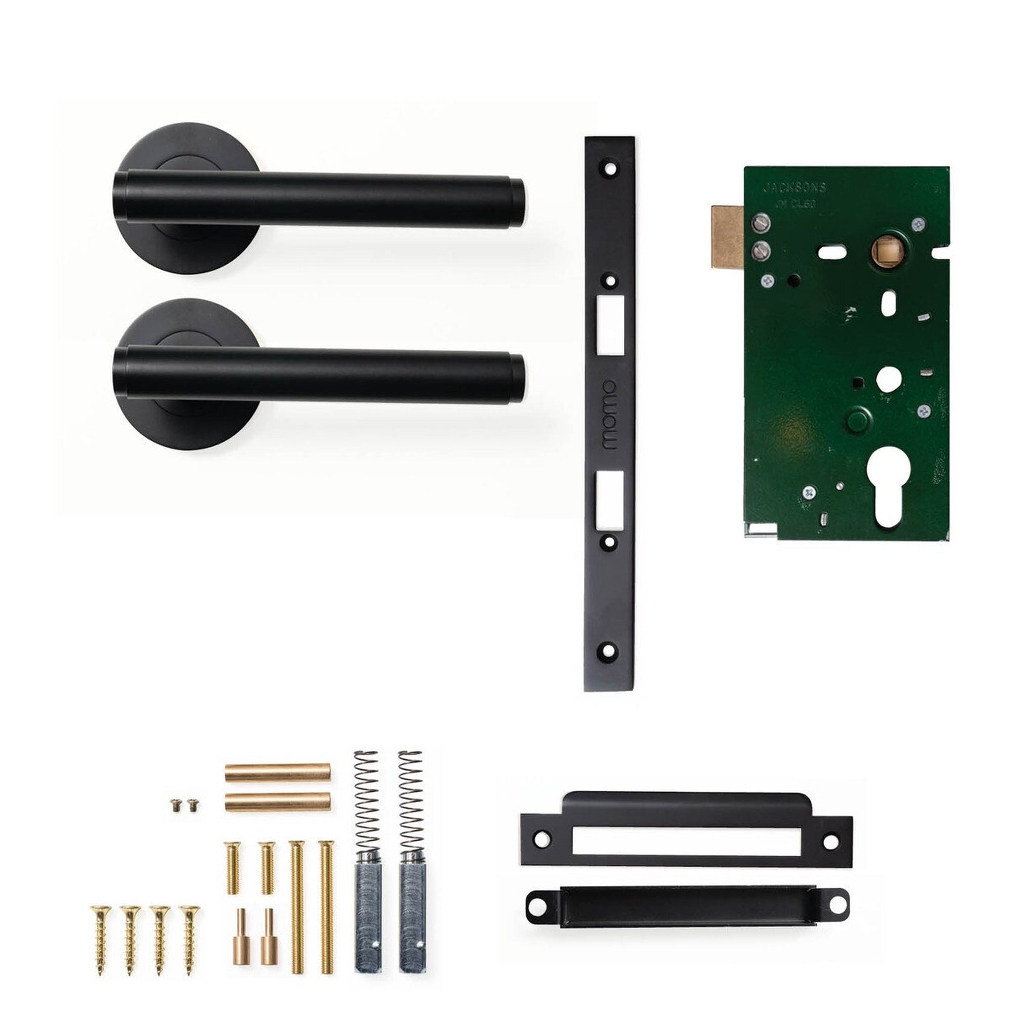 Momo Bellevue Plain Lever Solid Brass Mortice Passage Set Matt Black