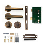 Momo Bellevue Plain Lever Solid Brass Mortice Privacy Set Bronze