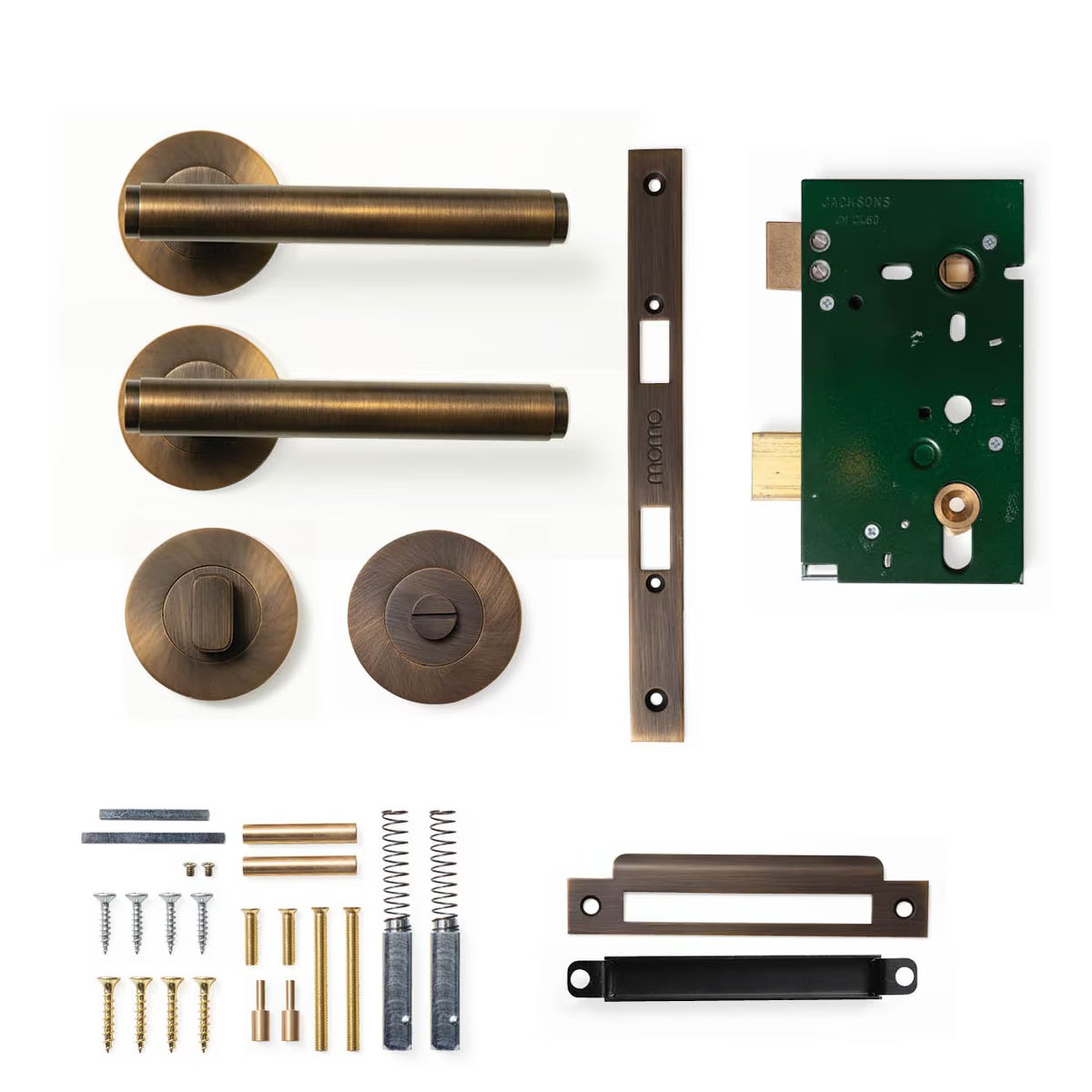 Momo Bellevue Plain Lever Solid Brass Mortice Privacy Set Bronze