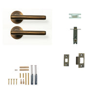Bellevue Plain Lever Solid Brass Tubular Latch Passage Set Bronze