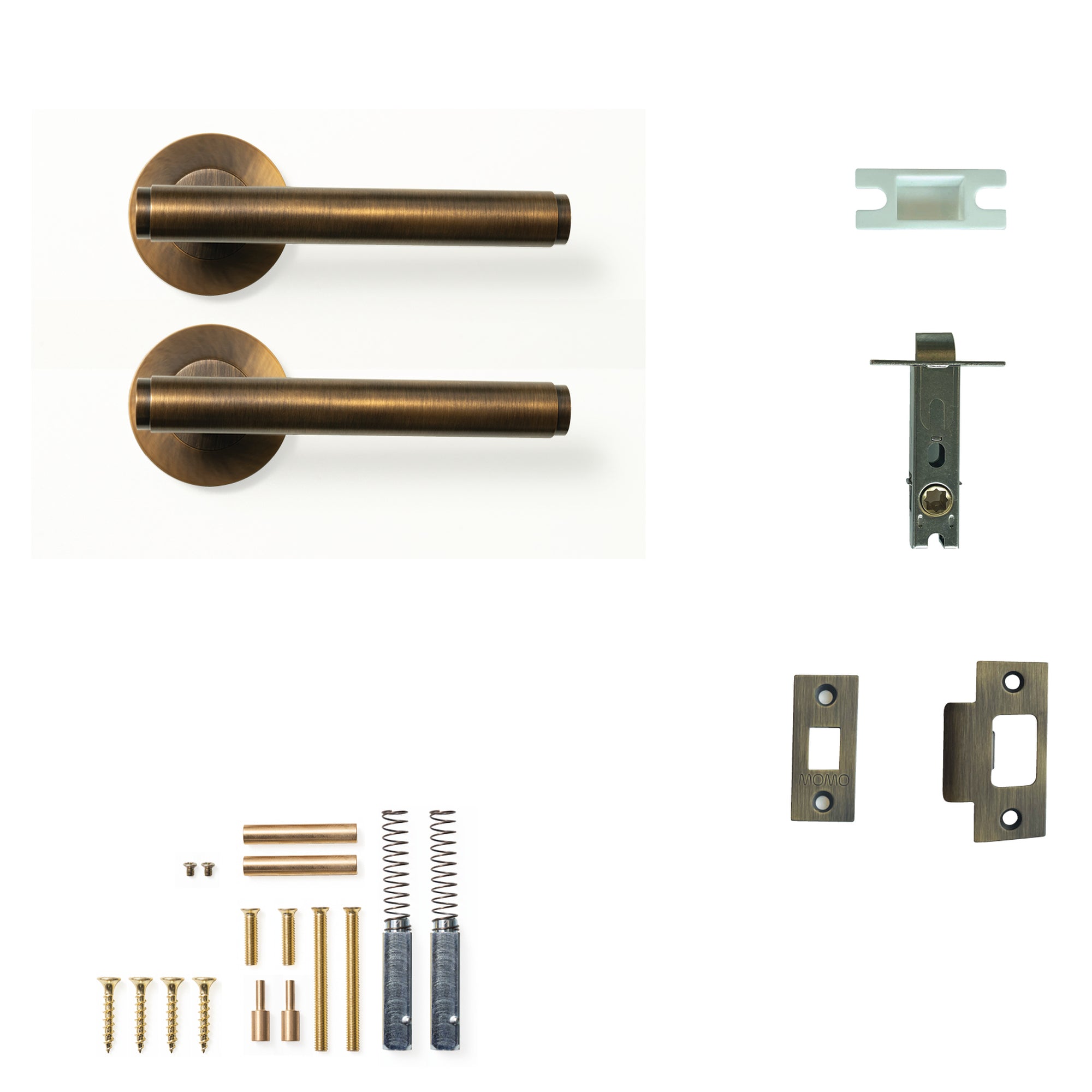 Bellevue Plain Lever Solid Brass Tubular Latch Passage Set Bronze