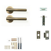 Bellevue Plain Lever Solid Brass Tubular Latch Passage Set Dark Brushed Brass