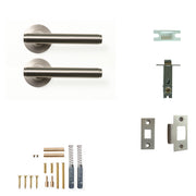Bellevue Plain Lever Solid Brass Tubular Latch Passage Set Dull Brushed Nickel
