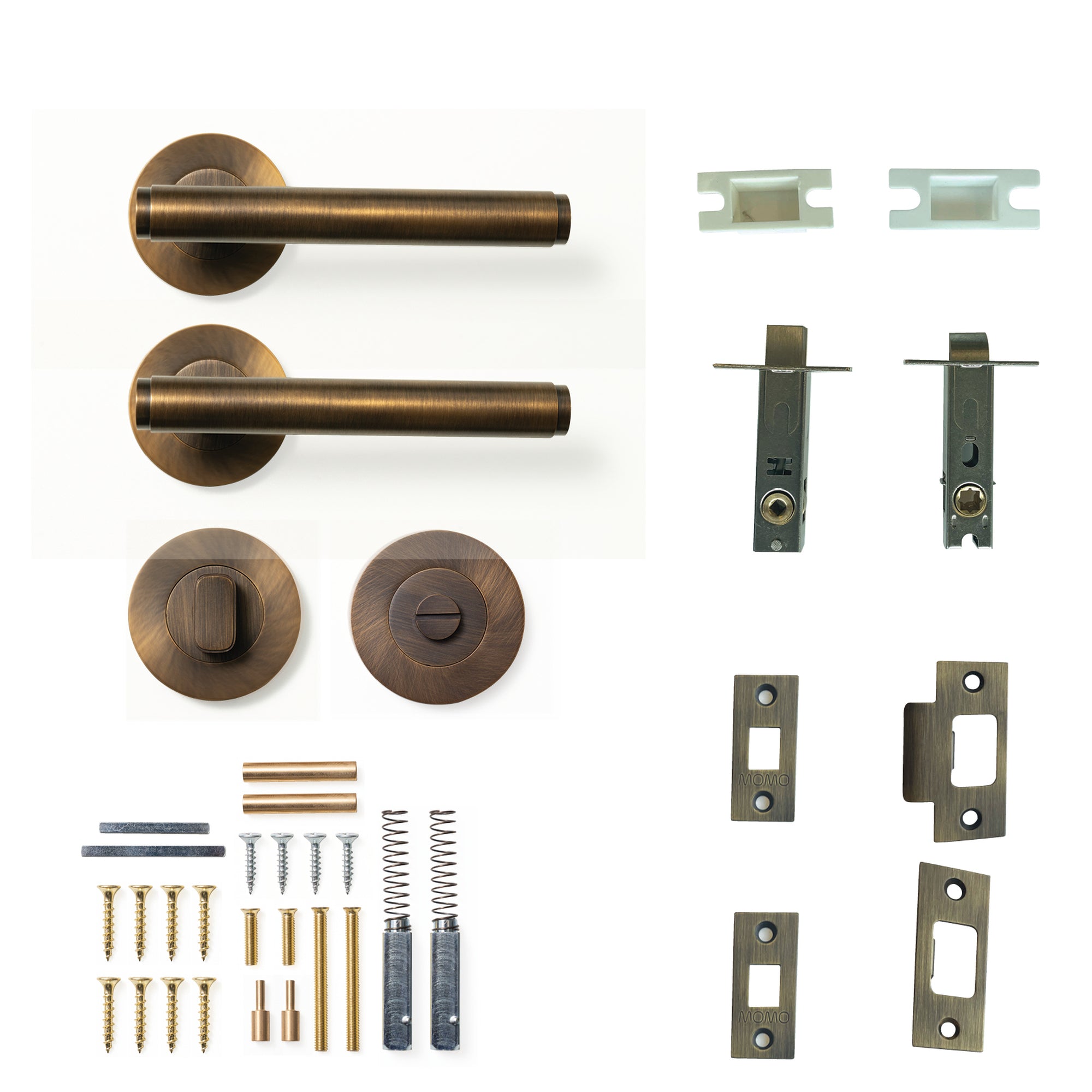Bellevue Plain Lever Solid Brass Tubular Latch Privacy Set Bronze