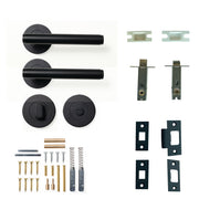 Bellevue Plain Lever Solid Brass Tubular Latch Privacy Set Matt Black