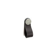 Flexa Leather Pull 70mm Black with Pewter Button