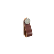 Flexa Leather Pull 70mm Dark Brown with Pewter Button